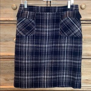 Navy/White Plaid Skirt